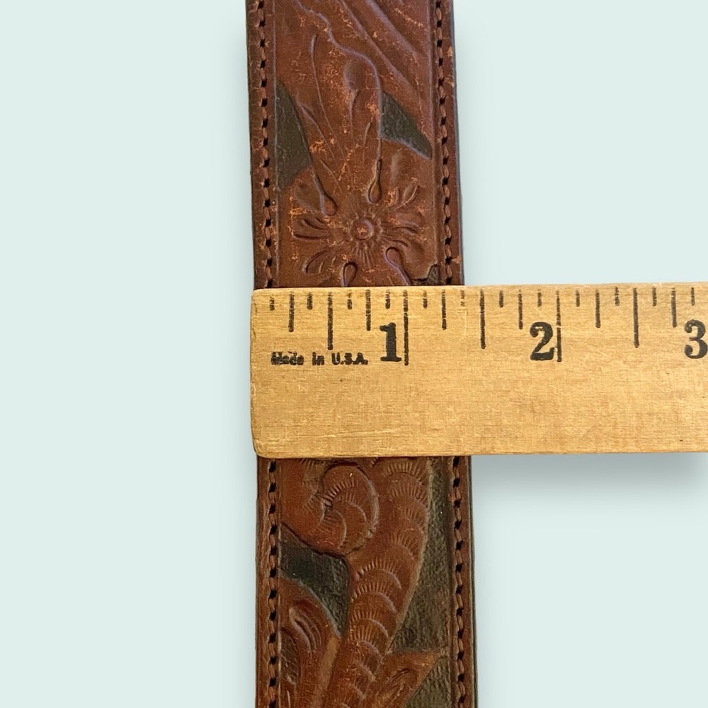 Resistol Genuine Full Grain Tooled Leather Men’s Belt SZ 38 - Picture 12 of 12